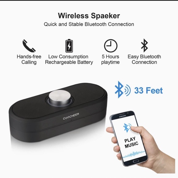 Coocheer Wireless Bluetooth Speaker For Portable Cellphone Speaker HD Sound Bass - Picture 5 of 9
